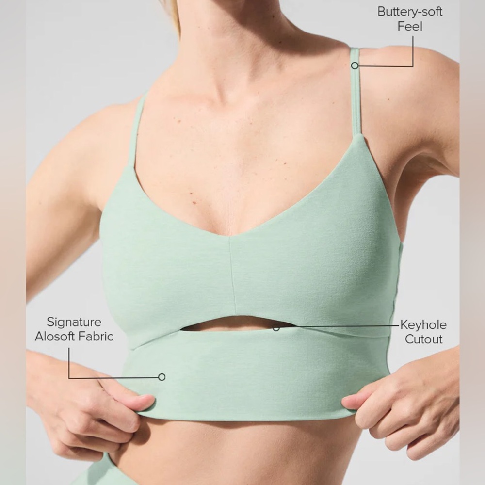Alo Soft Highlight Bra Spearmint Heather